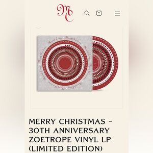 Mariah Carey Limited Edition Merry Christmas 30th Anniversary Zoetrope Vinyl LP